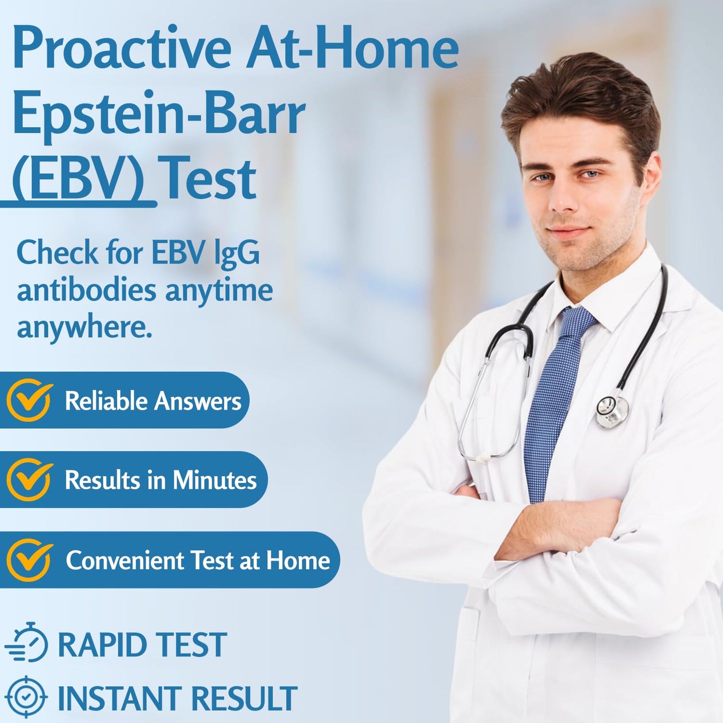 Epstein-Barr (EBV) At-Home Test Kit — No Lab Visit | IgG to VCA & EBNA | Finger-Prick