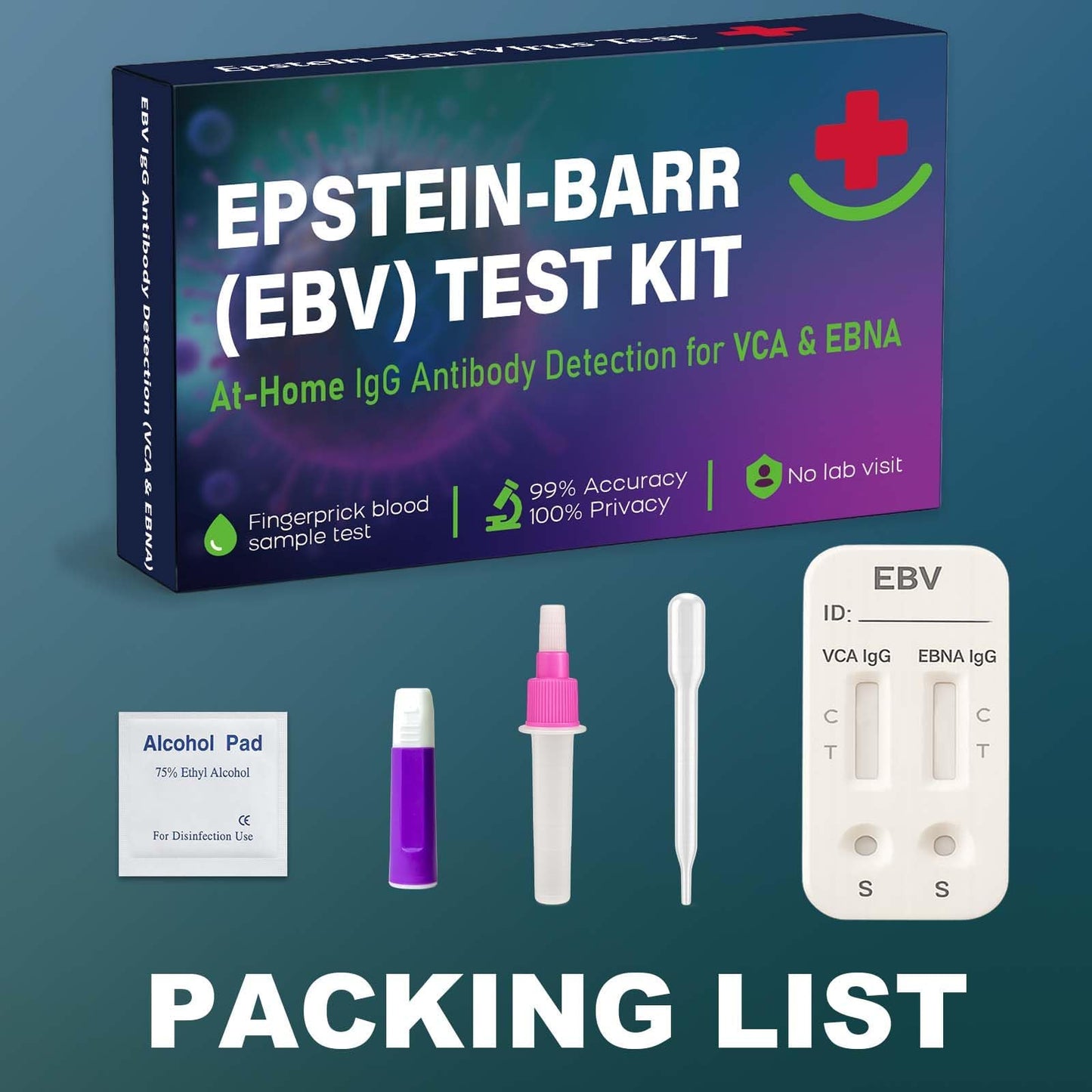 Epstein Barr EBV At-Home Test Kit – IgG VCA & EBNA | 15-Minute Result