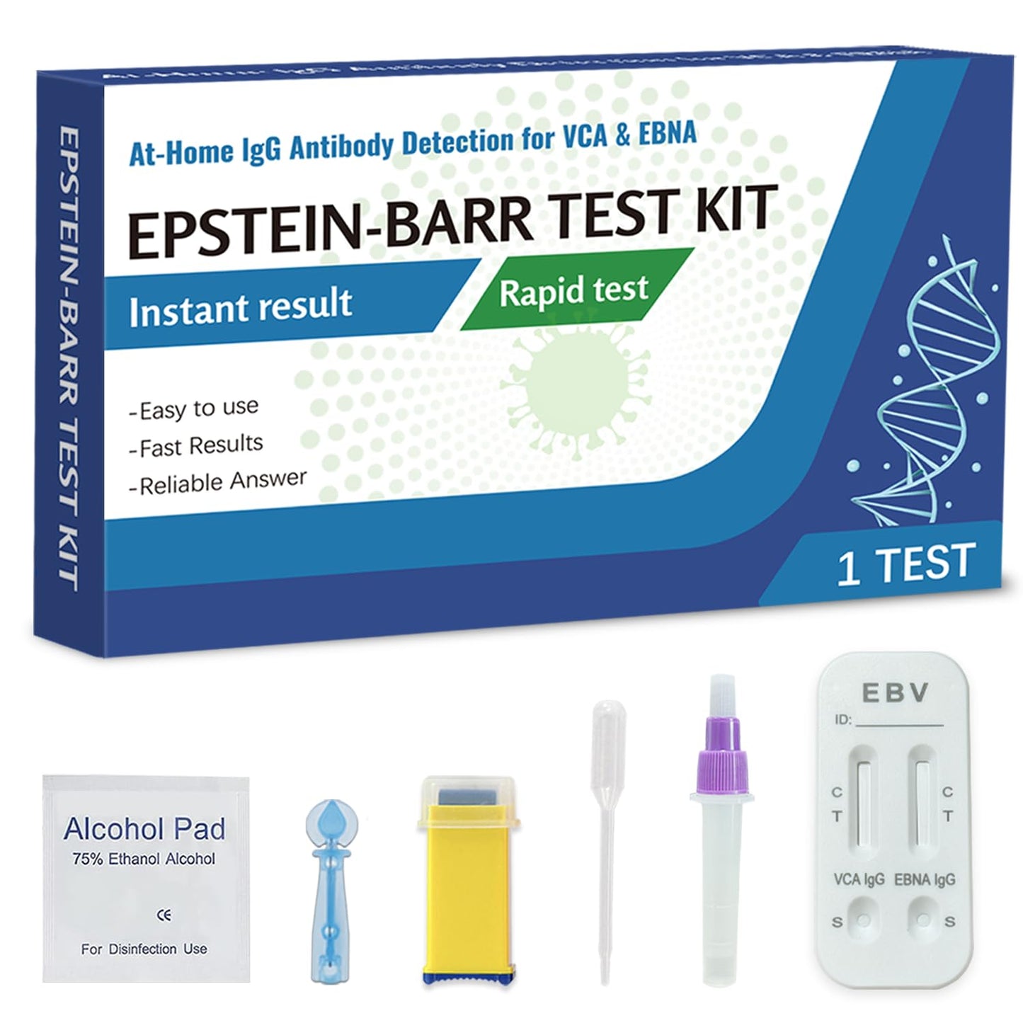 Epstein-Barr (EBV) At-Home Test Kit — No Lab Visit | IgG to VCA & EBNA | Finger-Prick