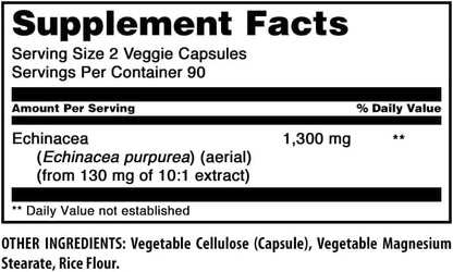 Amazing Formulas Echinacea 1300 mg Veggie Capsules | Non-GMO, Gluten Free, Made in USA | 2-Pack 180 Count