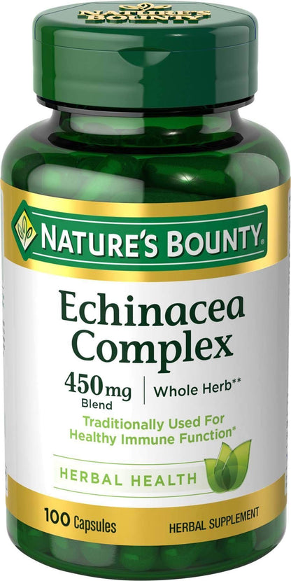 Nature's Bounty Echinacea Complex – Immune Support, 450 mg, 100 Capsules