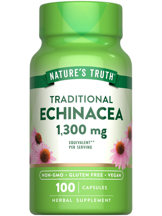 Nature's Truth Echinacea Extract Capsules | 1300mg | 100 Count | Non-GMO & Gluten Free BritishVita | Premium UK Vitamins & Wellness Supplements