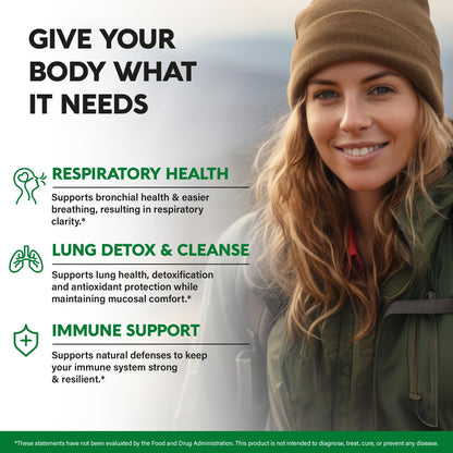 Mullein Leaf Extract for Lung Detox – 15-in-1 Lung Support (USA Made) | Smokers Cleanse