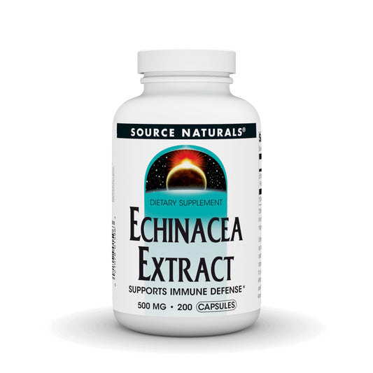 Source Naturals Echinacea Root Extract - Supports Immune Defense* - 500mg - 200 Capsules BritishVita | Premium UK Vitamins & Wellness Supplements
