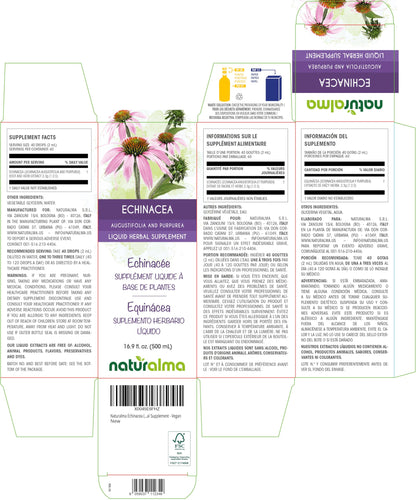 Naturalma Echinacea Root & Herb Alcohol-Free Tincture - 16.9 fl oz (500 ml) - Vegan Liquid Extract