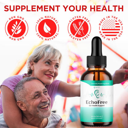 Echo Free Drops 2 Pack - Ear Health Support, Plant-Based, All-Natural (60 Servings)