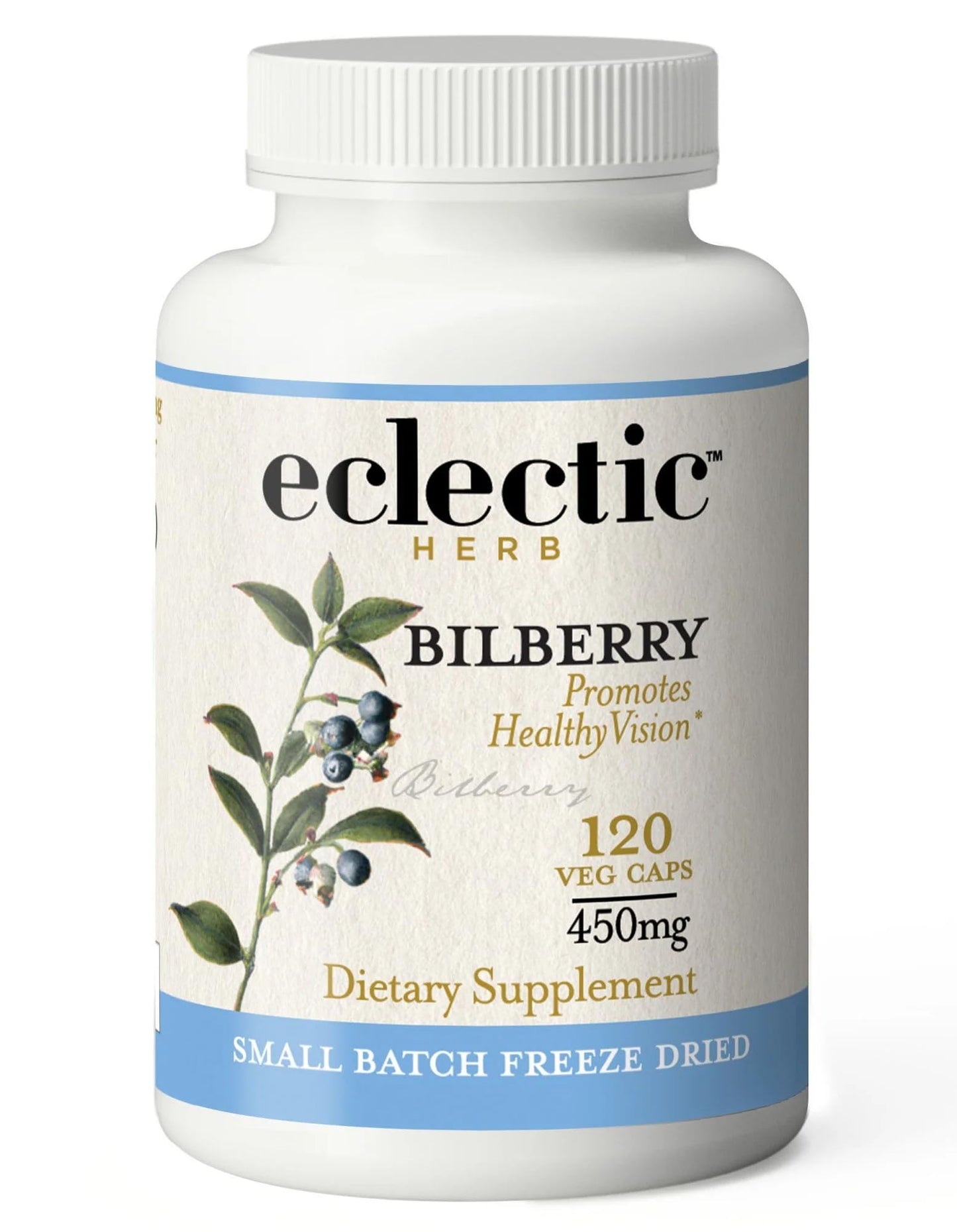 Eclectic Herb Bilberry Capsules | Vision Health & Cardiovascular Support | Vegan, Non-GMO