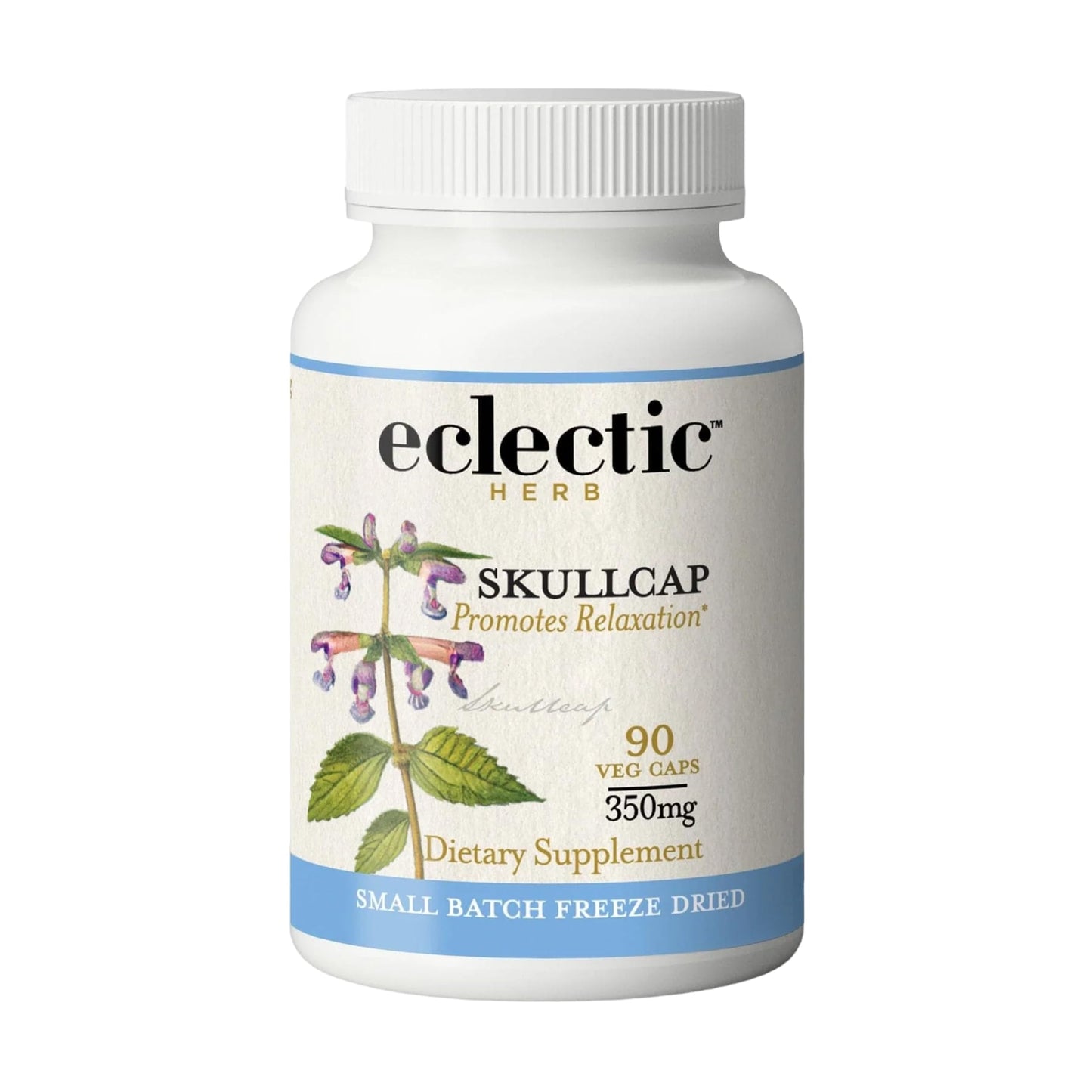 Eclectic Herb Skullcap Capsules - Natural Sleep, Relaxation & Calm (90 CT, 350 mg)