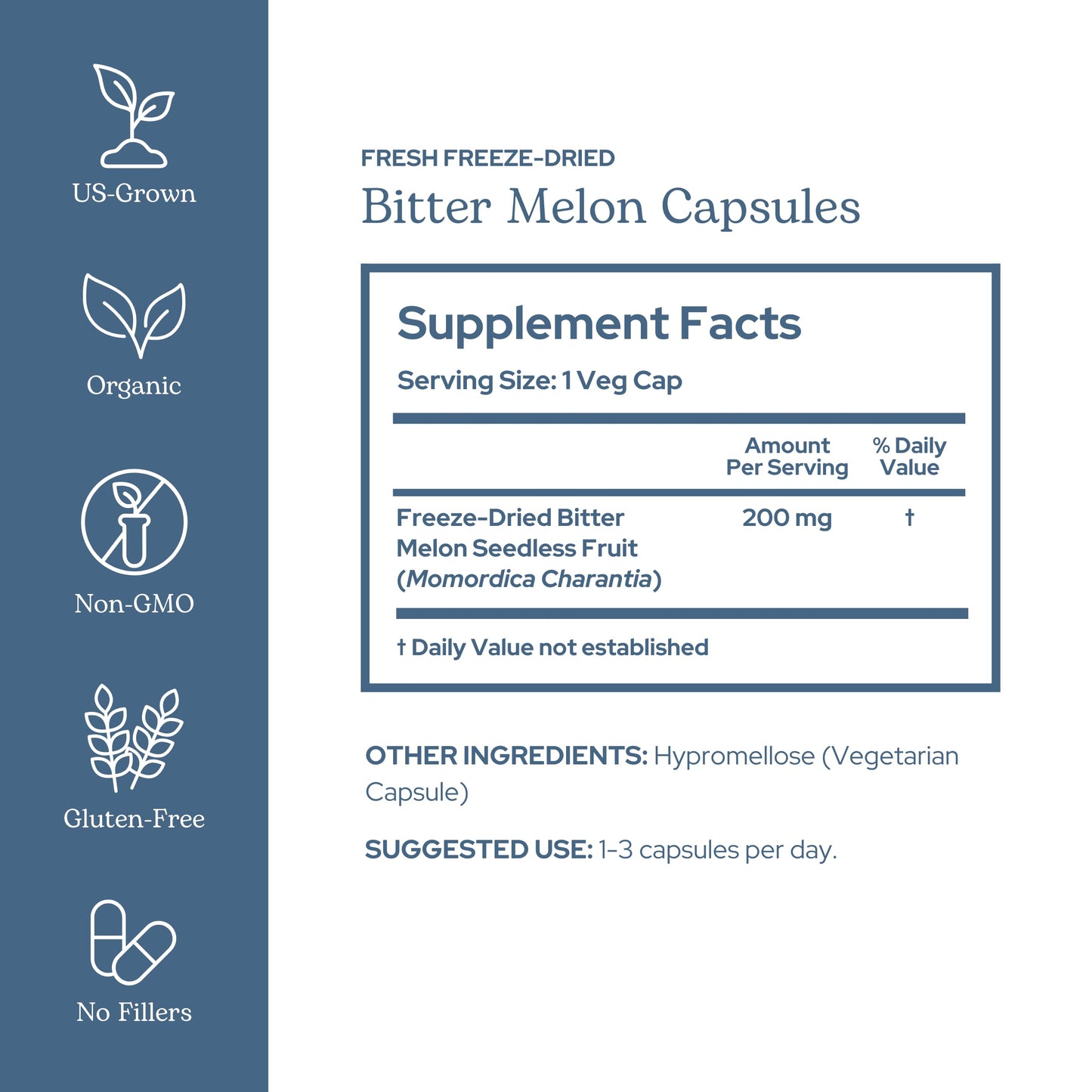 Eclectic Institute Bitter Melon 90 CT | Raw Freeze-Dried 200 mg | Non-GMO, Vegan