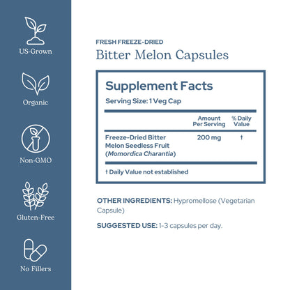 Eclectic Institute Bitter Melon 90 CT | Raw Freeze-Dried 200 mg | Non-GMO, Vegan