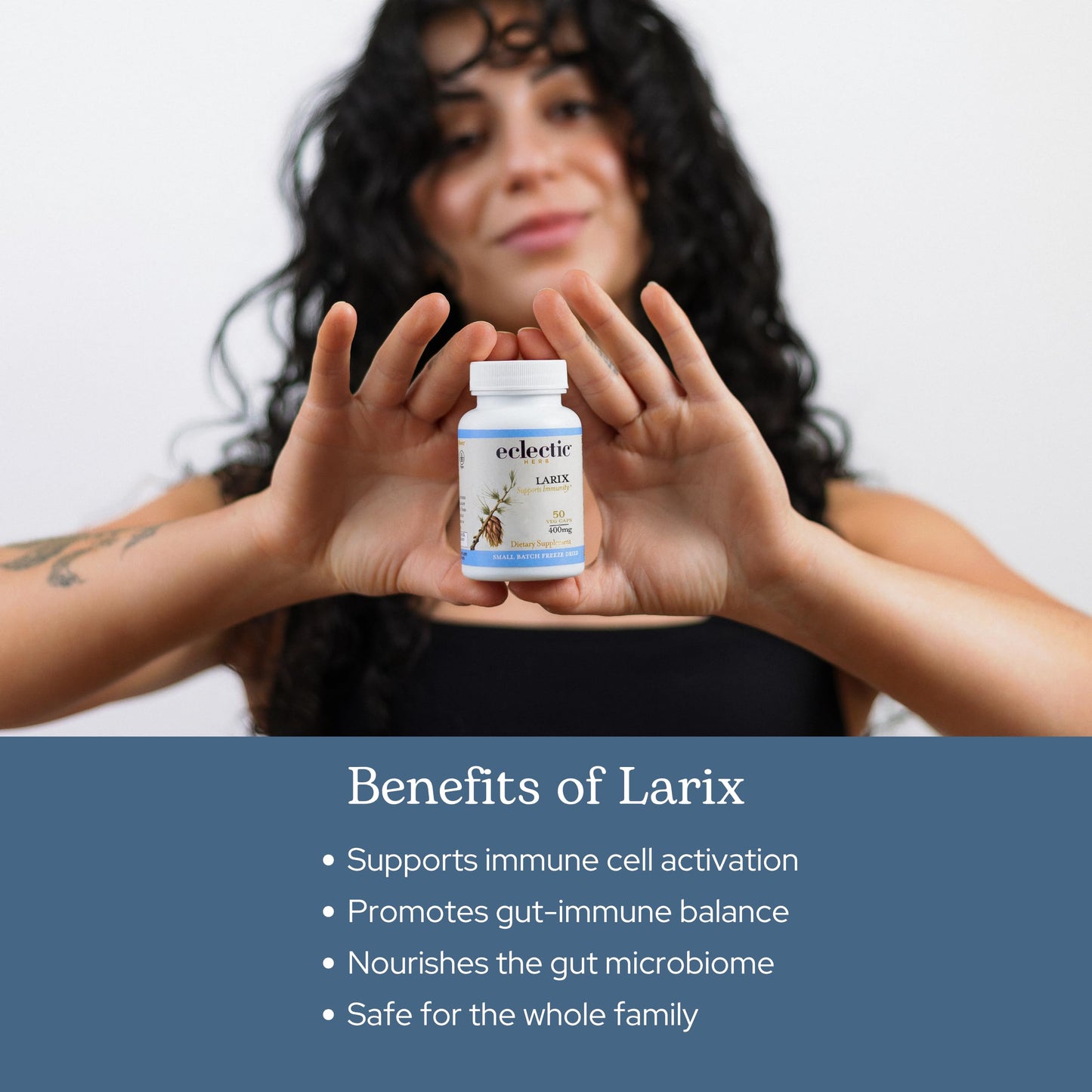 Eclectic Institute Raw Freeze-Dried Larix Capsules – Immune, Respiratory & Ear Support | 100 CT (400 mg)