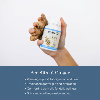 Eclectic Institute Raw Freeze-Dried Ginger - Non-GMO | Heart & Digestive Health | 90 CT