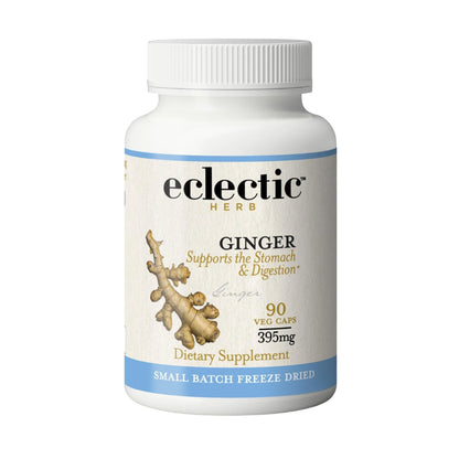 Eclectic Institute Raw Freeze-Dried Ginger - Non-GMO | Heart & Digestive Health | 90 CT