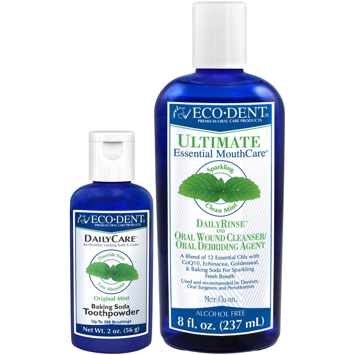 Eco-Dent Oral Care Bundle: Baking Soda Tooth Powder & Mouthwash, 2-Piece