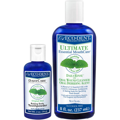 Eco-Dent Oral Care Bundle: Baking Soda Tooth Powder & Mouthwash, 2-Piece