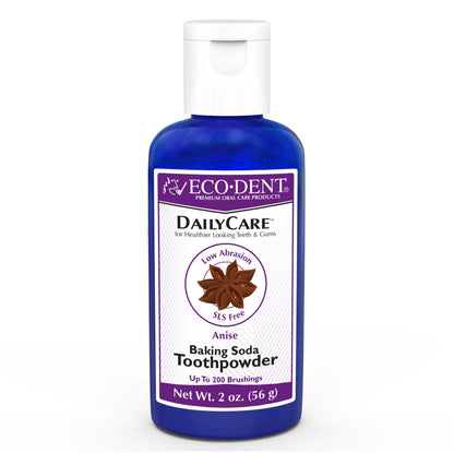 Eco-Dent DailyCare Baking Soda Toothpowder, Anise – SLS & Fluoride-Free