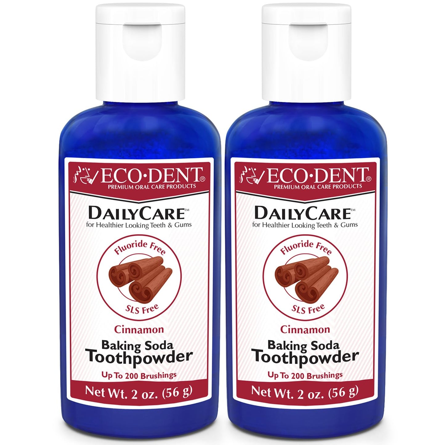 ECO-DENT DailyCare Cinnamon Toothpowder 2 oz Bottle – 2 Pack