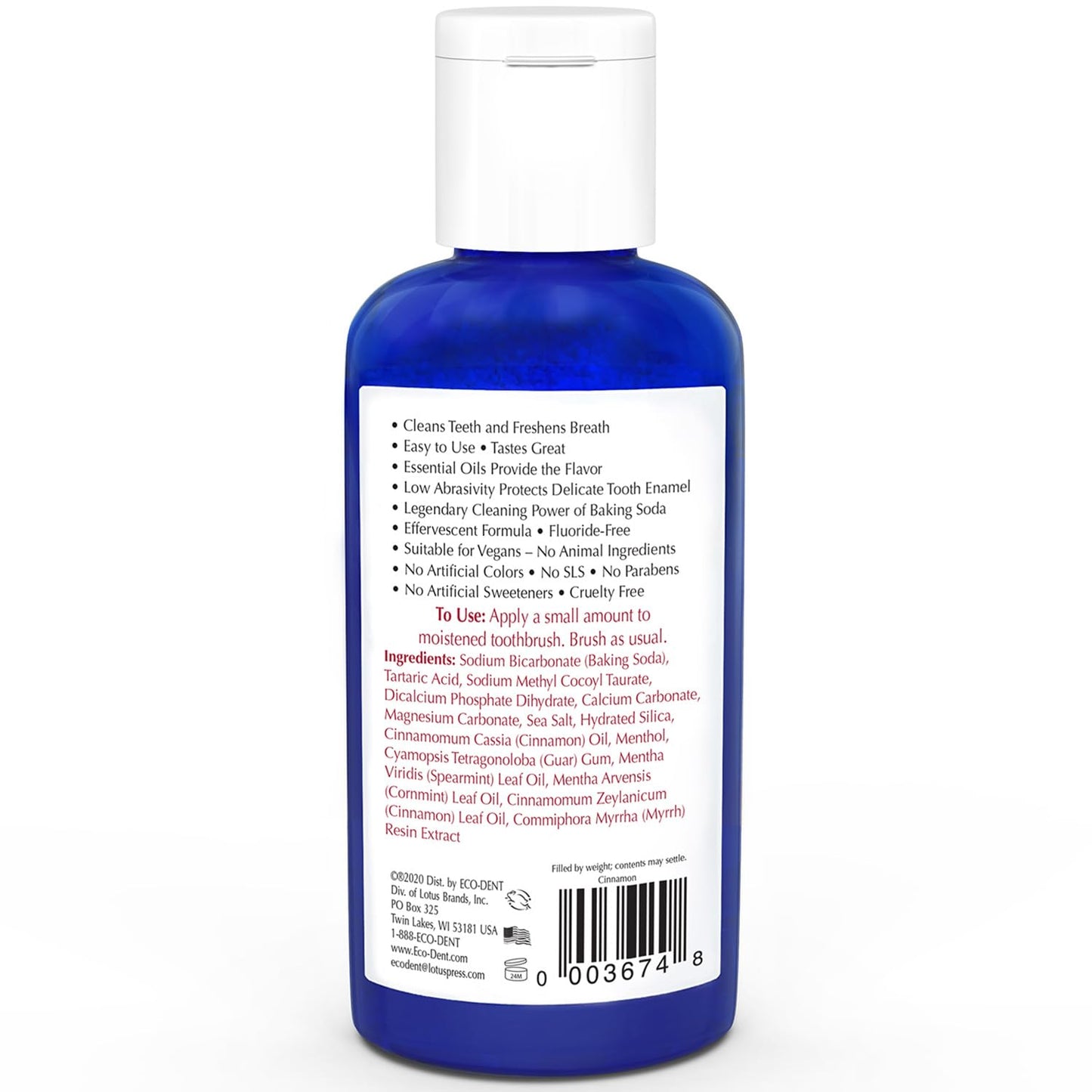 ECO-DENT DailyCare Cinnamon Toothpowder 2 oz Bottle – 2 Pack