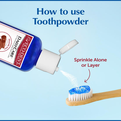 Eco-Dent DailyCare Baking Soda Toothpowder – Cinnamon, Fluoride-Free, 2 oz