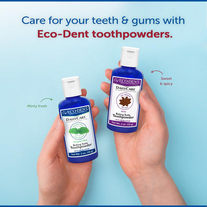 Eco-Dent DailyCare Baking Soda Toothpowder – Cinnamon, Fluoride-Free, 2 oz