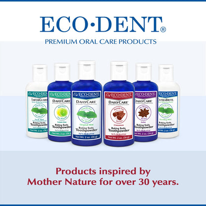 Eco-Dent DailyCare Baking Soda Toothpowder – Cinnamon, Fluoride-Free, 2 oz