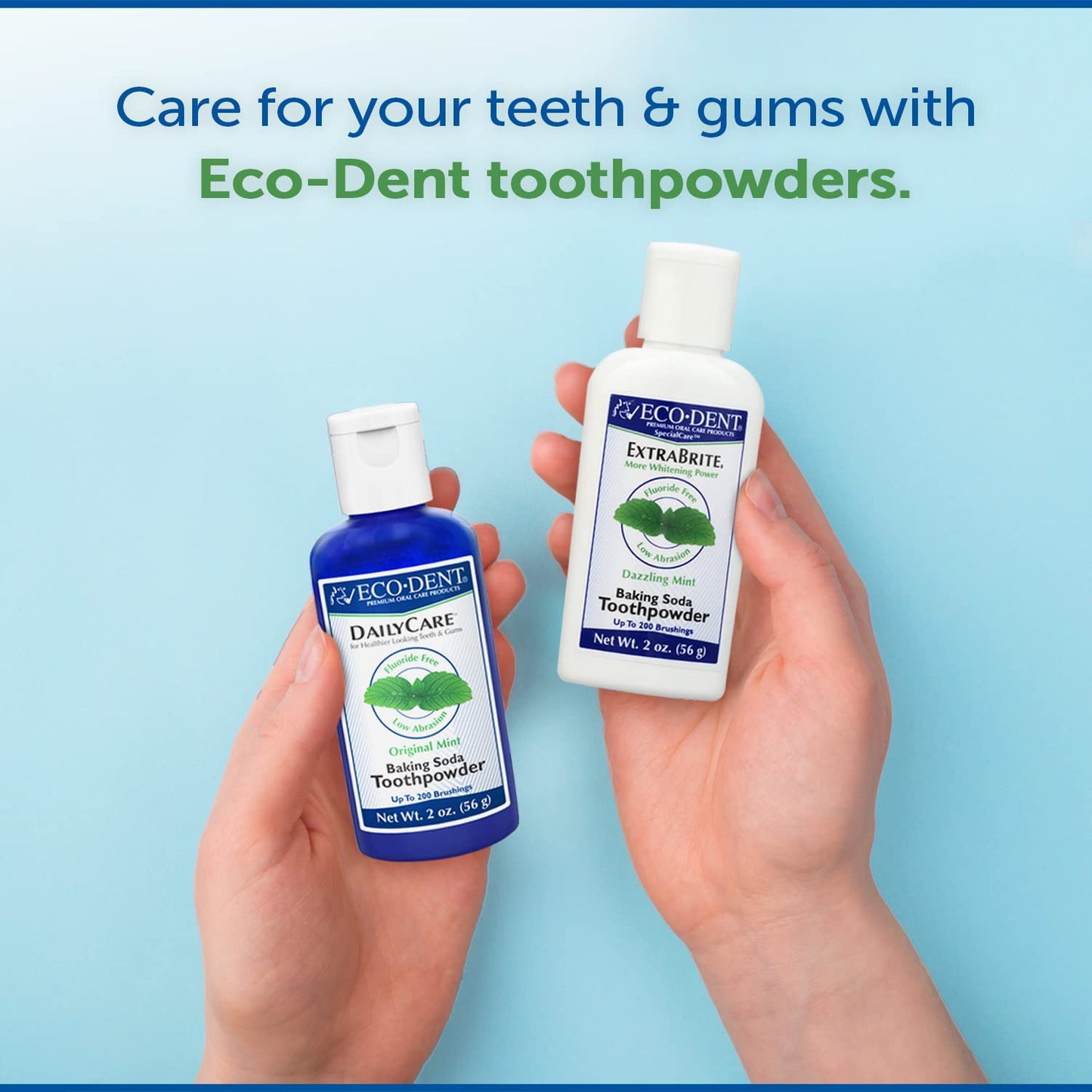 Eco-Dent DailyCare Baking Soda Toothpowder – Original Mint, SLS & Fluoride-Free