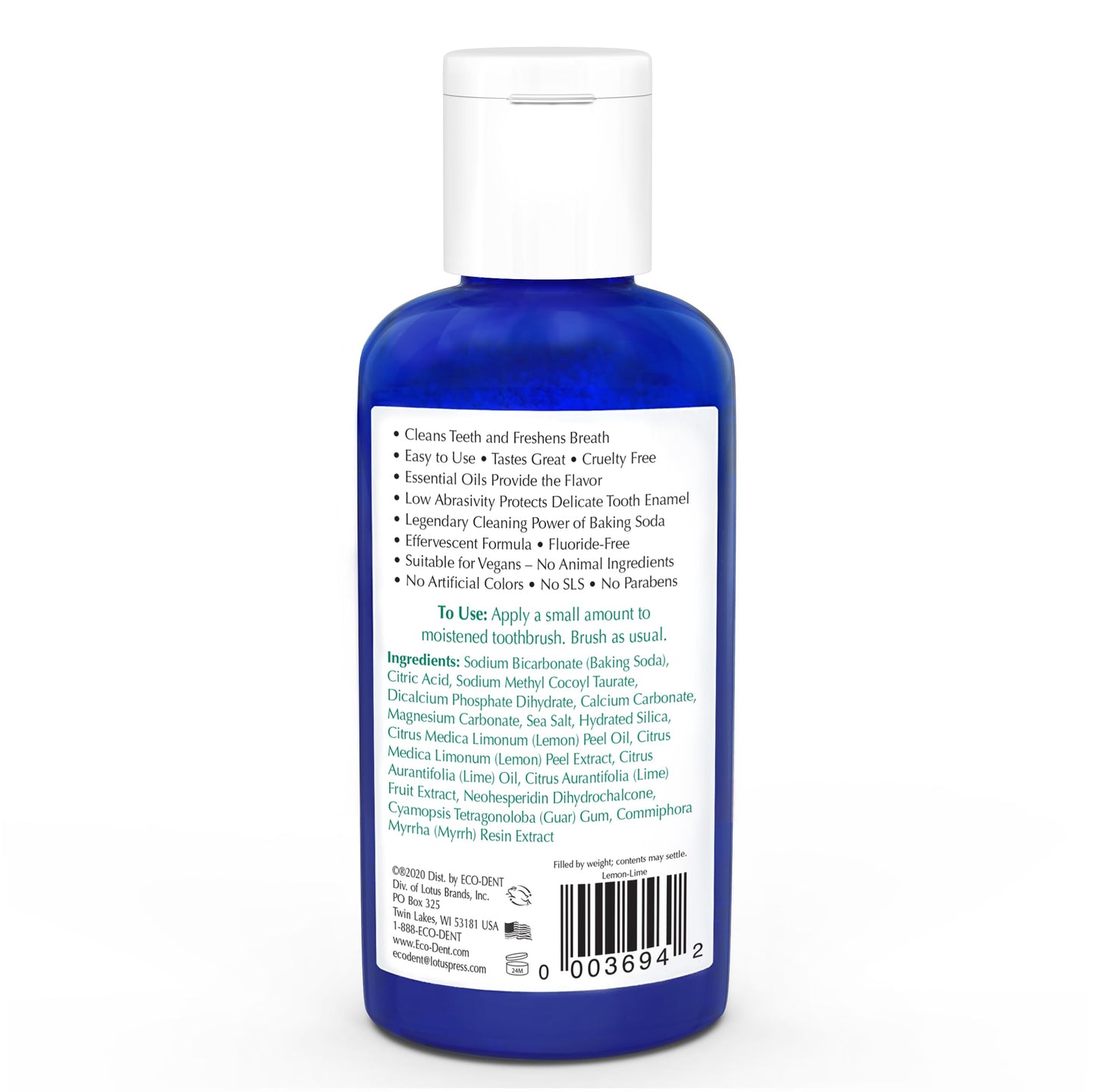 Eco-Dent DailyCare Toothpowder Lemon-Lime – SLS & Fluoride-Free, Minerals & Oils