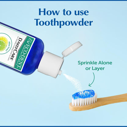 Eco-Dent DailyCare Toothpowder Lemon-Lime – SLS & Fluoride-Free, Minerals & Oils