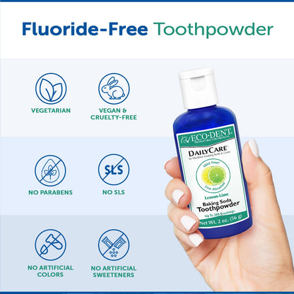 Eco-Dent DailyCare Toothpowder Lemon-Lime – SLS & Fluoride-Free, Minerals & Oils