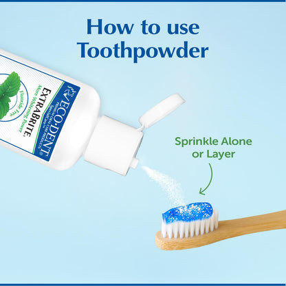 Eco-Dent ExtraBrite Mint Tooth Powder – SLS & Fluoride-Free Whitening Alternative