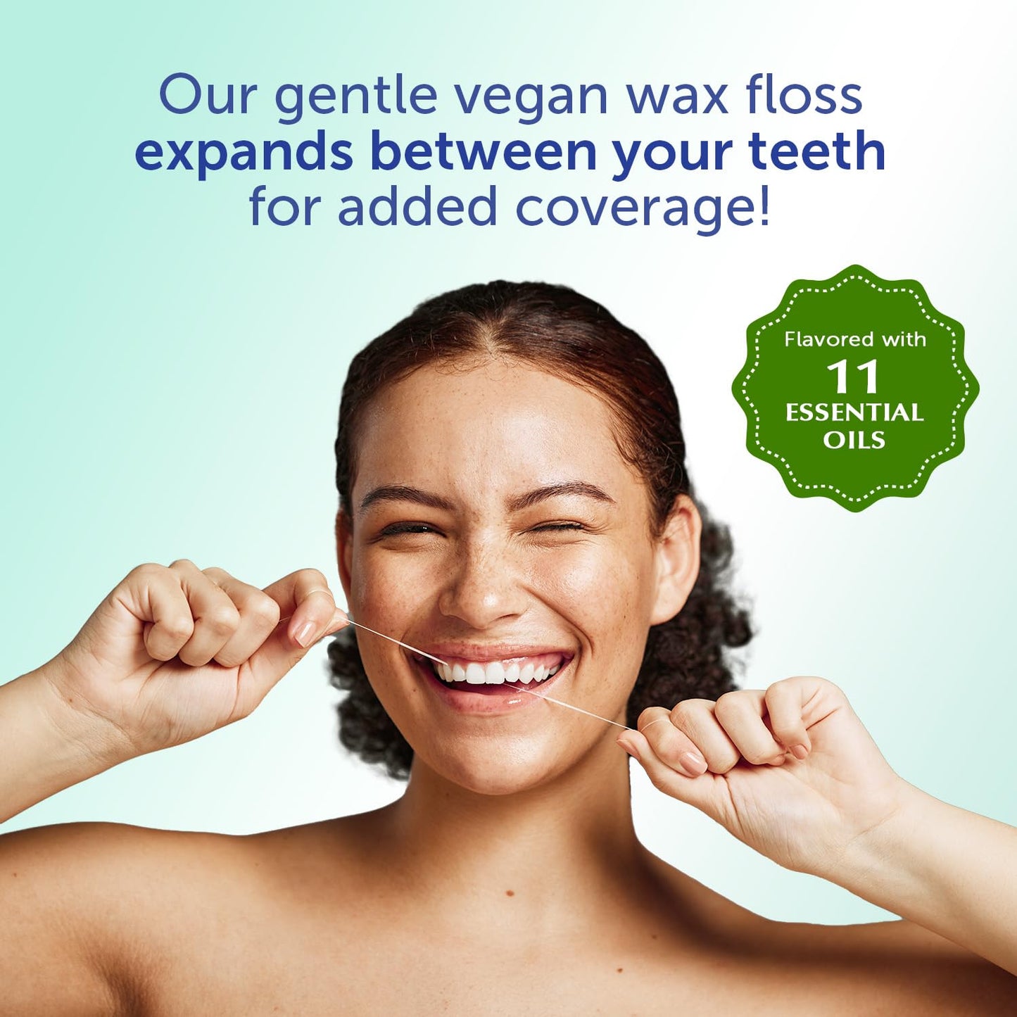 Eco-Dent GentleFloss Mint Dental Floss – Vegan Wax, 100 Yds, Pack of 6