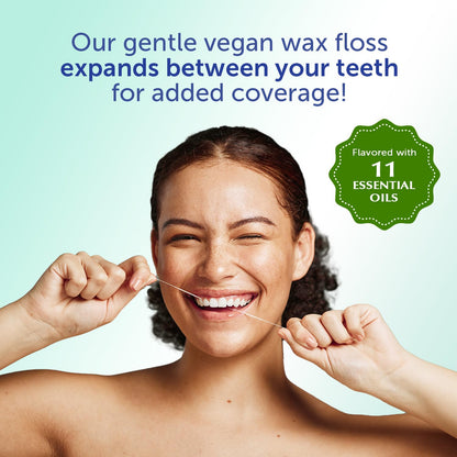 Eco-Dent GentleFloss Mint Dental Floss – Vegan Wax, 100 Yds, Pack of 6