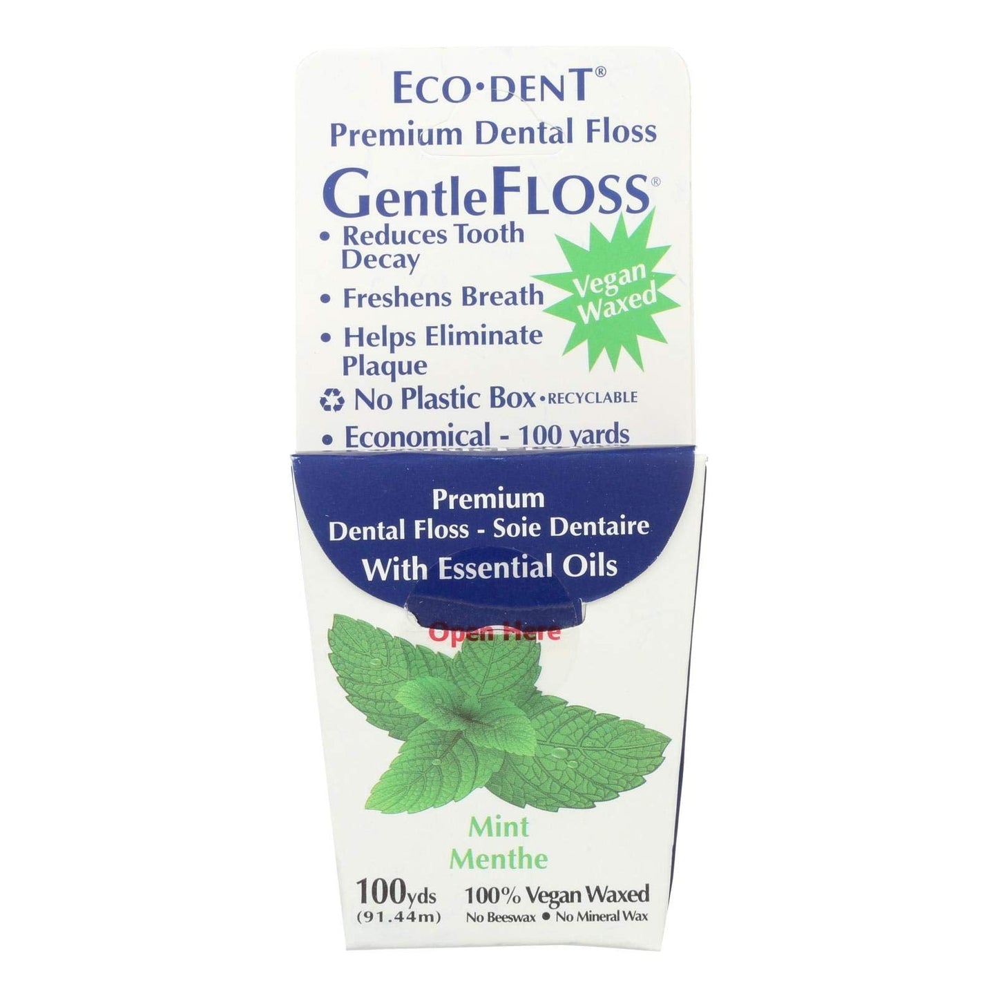 Eco-Dent GentleFloss Mint Flavored Dental Floss – 100 yds x5