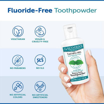 Eco-Dent TartarGuard Toothpowder with DailyRinse – Enzyme Cleaning, SLS-Free, Fluoride-Free
