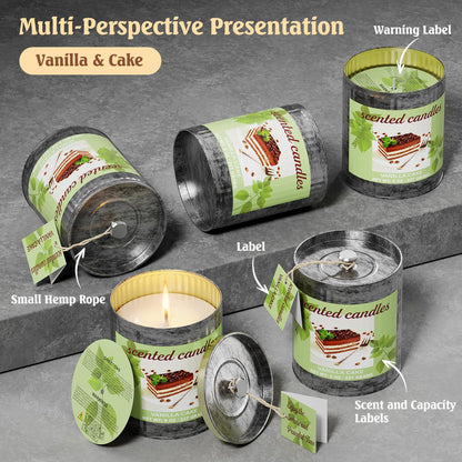 Scented Candles for Home - 2 Pack 8oz Vanilla Cake Soy Wax Gift Set