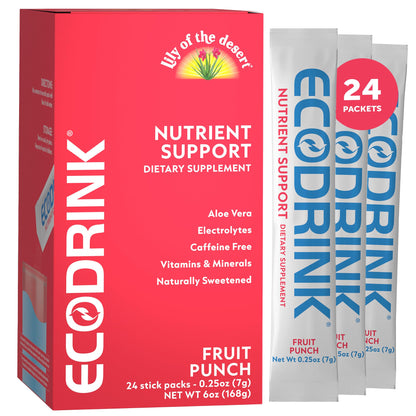 Eco Drink Nutrient Support Packets, Fruit Punch – Lily of The Desert