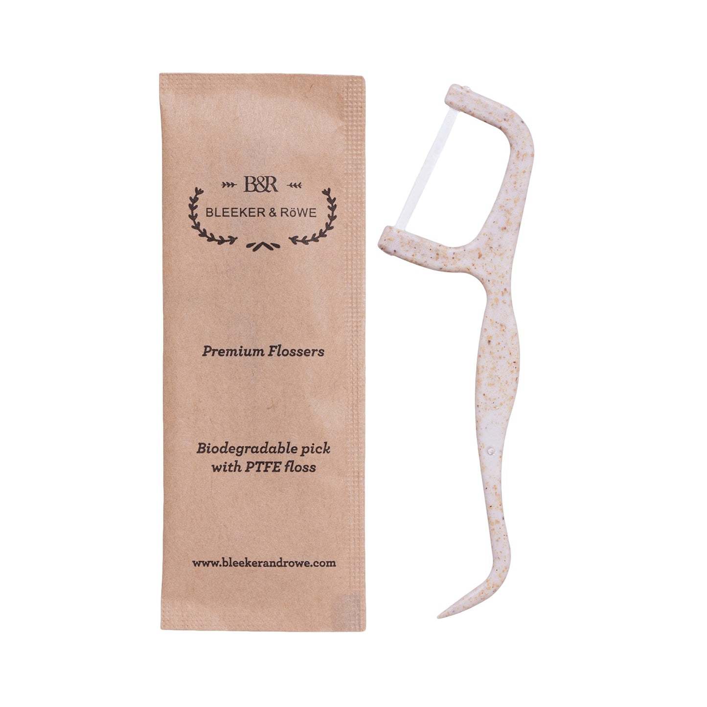 Bleeker and Rowe Biodegradable Floss Picks - Eco-Friendly PTFE Flossers 150 Pack