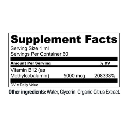 Live Conscious Vegan Vitamin B12 Sublingual Liquid Drops | Methylcobalamin Max Strength B12 5000mcg Formula | Vegan B 12 Vitamin Support Energy | Promote Memory & Aid Immune System | 60 Serving