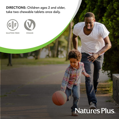 Natures Plus Animal Parade Kids Multivitamin – Watermelon Chewables, 90 Tablets, Vegetarian & Gluten Free, 45 Servings
