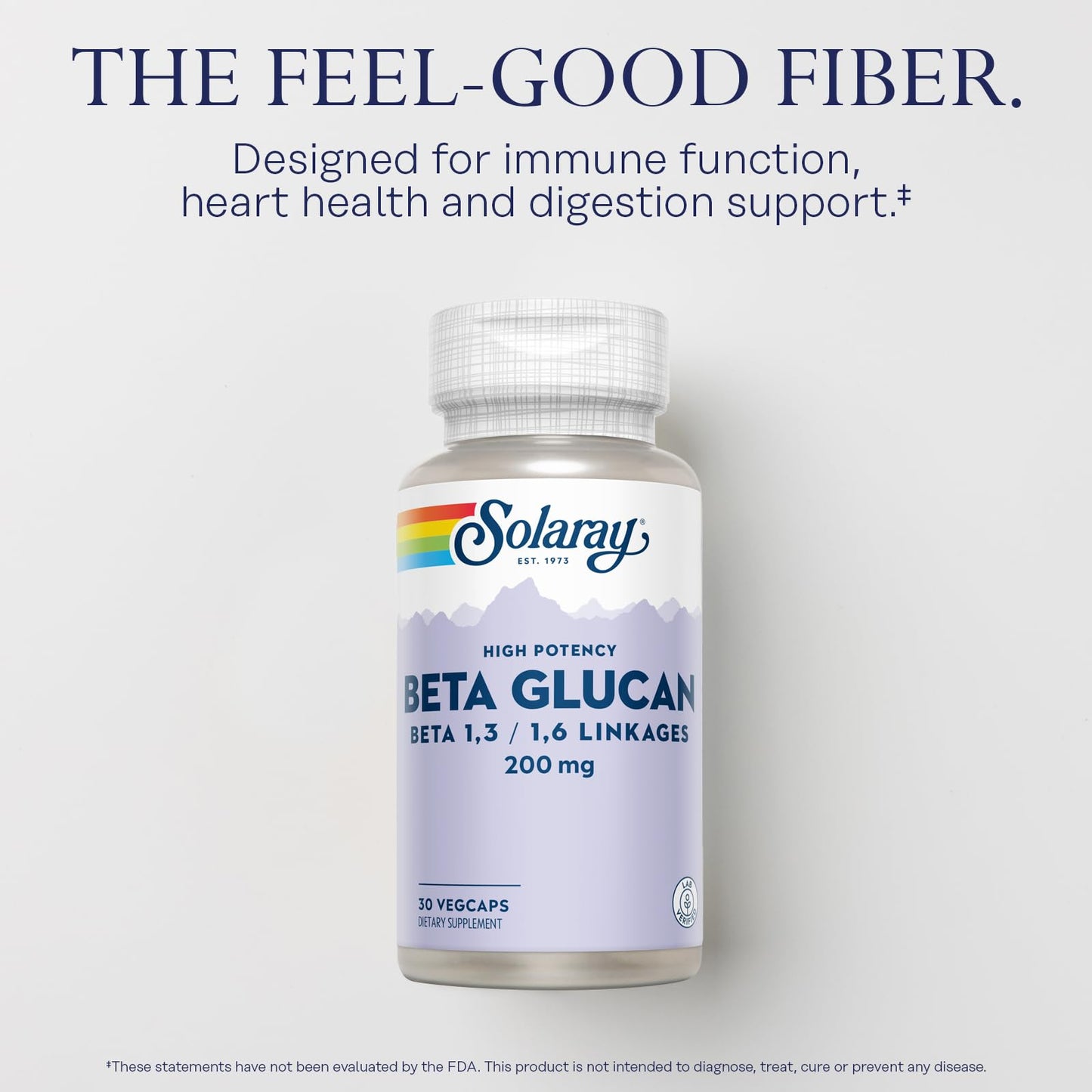 SOLARAY Beta Glucan Supplements – Immune & Heart Support (30 Servings)