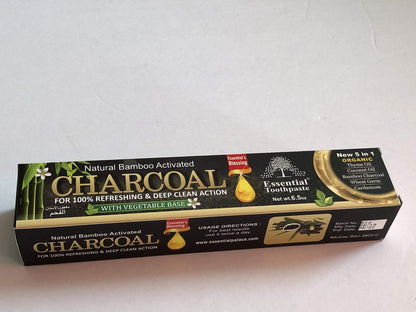 Natural Bamboo Activated Charcoal Toothpaste – Fluoride Free (1 Tube)