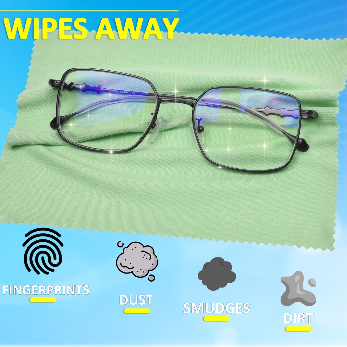 Eco-Fused Microfiber Cleaning Cloths - 12 Pack for Glasses, Lenses & Screens