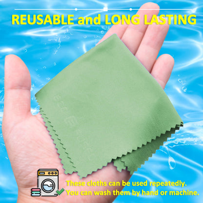 Eco-Fused Microfiber Cleaning Cloths - 12 Pack for Glasses, Lenses & Screens