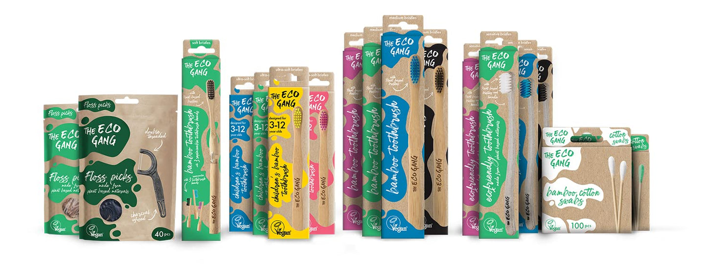 The Eco Gang Floss Picks Made from Plant Based Materials Vegan Charcoal