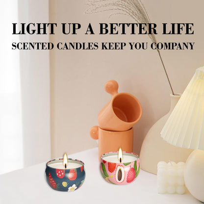 2Pack Scented Candles – Strawberry & Litchi Aromatherapy, 2.2oz Soy Wax, Long-Lasting Burn, Gifts for Him & Her