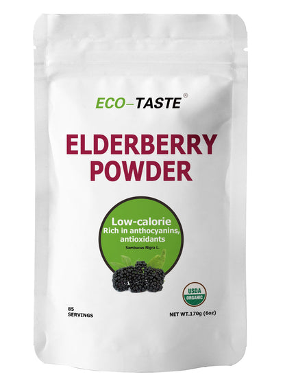ECO-TASTE Elderberry Juice Powder – Immune Support, Non-GMO, Vegan, 170g