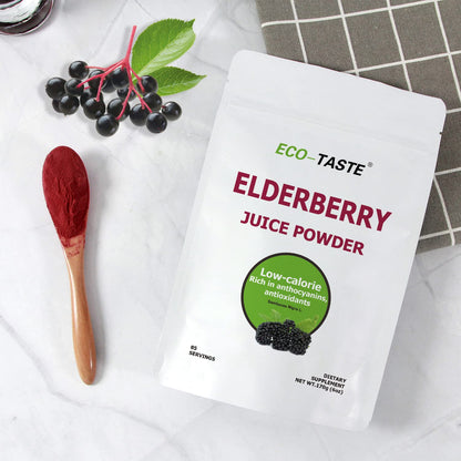 ECO-TASTE Elderberry Juice Powder – Immune Support, Non-GMO, Vegan, 170g