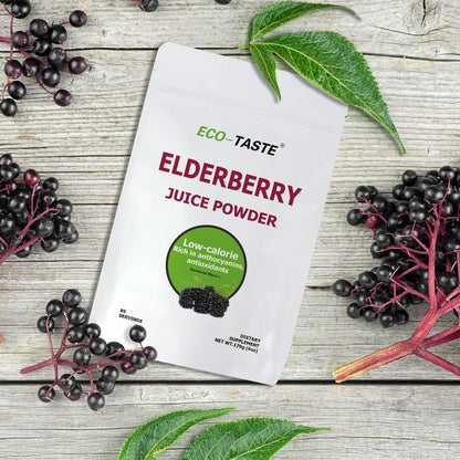 ECO-TASTE Elderberry Juice Powder – Immune Support, Non-GMO, Vegan, 170g