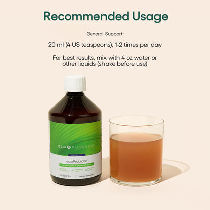 EcoNugenics ecoProbiotic: Probiotic & Prebiotic Liquid with 19 Organic Digestive Herbs – 17 oz
