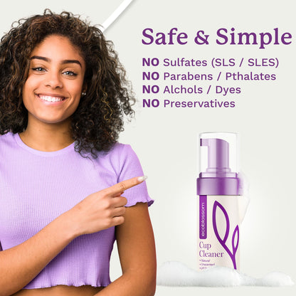 EcoBlossom Menstrual Cup Cleaner – Unscented Foaming Sterilizer (3.4 oz)